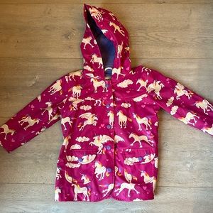 Hatley girls raincoat, jacket. Unicorns. Size 4